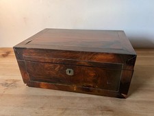 antique wood Regency English Tea Box Caddy or vanity case + Needs restore work+ picture