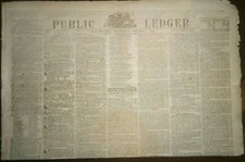 Jan. 5, 1848 Philadelphia Pubic Ledger Newspaper ~ Mexican - American War picture
