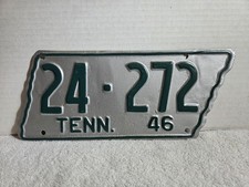 Vintage 1946 Tennessee License Plate - GILES COUNTY - REPAINTED picture