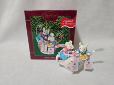 Carlton Heirloom 2003 Friends Mice Teapot Fiber Optics Lighted Ornament - Works picture