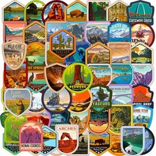 63 Pack of US National Park Stickers for Laptop/Water Bottle/Phone Case/iPad picture