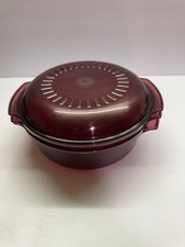 Tupperware Vintage 200C Cranberry 4 Piece Microwave Stack Cooker Set picture