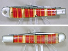 Rare Non-KA-BAR UNION CUT Co Big Candy Stripe HOBO Knife =Good Used Condition= picture