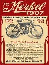 1907 Merkel Motorcycles of Milwaukee NEW METAL SIGN: 12 x 16
