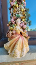 Handmade Bejeweled Holiday Tree Vintage Lady 1950-1960 Collectible Christmas picture