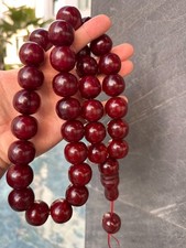 Large Burgundy Islamic Prayer Beads (Tesbih Misbaha) – Oversized Handmade Rosary picture
