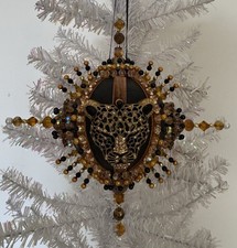Vintage Styled Push Pin Christmas Tree Ornament Large Repurposed Jewelry OOAK picture