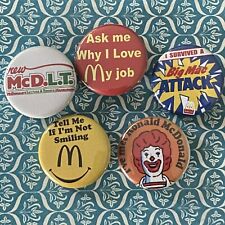 McDonalds Replica Button 5-Pack Vintage Retro Pack #2 picture