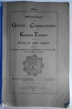 1899 Proceedings of Knights Templar State of New Jersey at 41st Annual Conclave picture