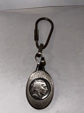 Vintage Buffalo Nickel Keychain Used Gold/Silver Tone 1935 Nickel picture