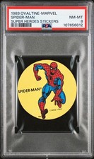 1983 OVALTINE-MARVEL SUPER HEROES STICKERS SPIDER-MAN PSA 8 picture