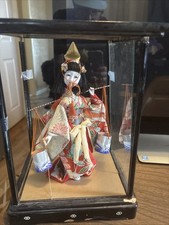 Vintage Japanese Shiokumi Geisha Doll Kimono Water Buckets Kabuki Missing Glass picture