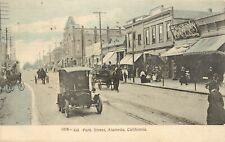 1908 Postcard Alameda CA Park Street Scene, DeJoiner Postcard Photography Studio picture