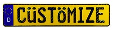 Custom Yellow European German License Plate with VALID Hologram picture