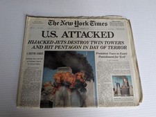 Original & Complete New York Times Newspaper - September 12, 2001, U.S. ATTACKED picture