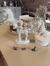 Lot of 8 Unicorns Ceramic, Mini Metal, Candle Holder, Vase -  Vintage 90’s picture