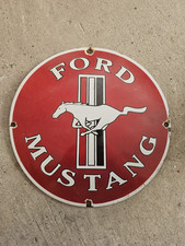 VINTAGE 1960'S FORD MUSTANG PORCELAIN DEALERSHIP SIGN 12