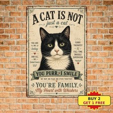 Funny Not Just A Cat Pet Lover Home Decor Metal Tin Sign Plaque picture
