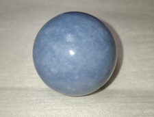 Rare Sky Blue Angelite Sphere, Blue Anhydrite Sphere Hand Carved and Polished  picture