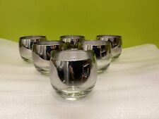 VINTAGE DOROTHY  THORPE BARWARE SILVER FADE DESIGN ( Roly Poly). 1960s . picture