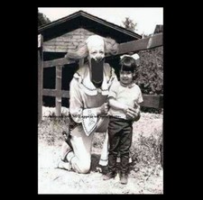 Scary Vintage Creepy Clown PHOTO Freak Weird Halloween Long Face It is Weird picture