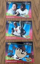 Vintage 1996 SPACE JAM ALLSTAR CARDS MICHAEL JORDAN BUGS BUNNY TAZ LOT OF 3 picture