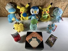 Pokemon Plush Lot Of 5x 8”, 2x Small, 1x Clip On, 1x Pack Evolving Skies, 1x Pic picture