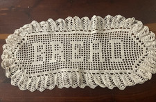 BEAUTIFUL VINTAGE BREAD BASKET DOILY VICTORIAN COTTAGECORE DECOR, LARGE picture
