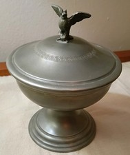 Antique French Pewter Tureen with Eagle Lid, Made In France 05% Etain picture