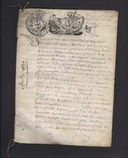 Rare 1719 Generality Loraine et Barrois Parchment with Countermark picture