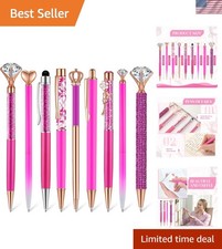 Chic 9-Piece Retractable Glitter Pens Set - Perfect for Journaling & Birthdays picture