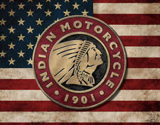 Indian Motorcycles Flag Since 1901 Rustic Tin Metal Sign, 16