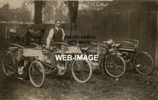 1912 VINTAGE POPE FLYING MERKEL MOTORCYCLE DEALER 8X12 PHOTO RACING SIGN PENNANT picture