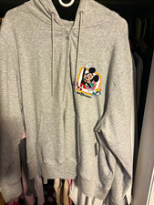 Walt Disney World Mickey Mouse Gray Zip Hoodie Adult Size 1X New With Tags  picture