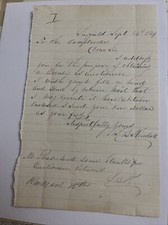 1869 Letter to Comptroller Requesting an Auctioneer License Suffield Connecticut picture