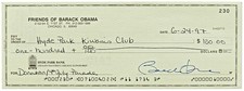 Barack Obama Check Signed from the 