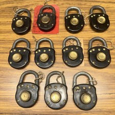 J.B.M.K.L. Co Kent Ohio Combination Padlock Lock Antique Vtg Rare Lot Of 11 picture