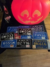 VINTAGE MOTORCYCLE LICENSE PLATE LOT SOM MICHIGAN PLUS  1 ALABAMA picture