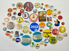 Vintage Pinback Button Lot Of 63 Advertising College Union Political Music TV picture