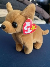 Rare Date Error Mismatched Tags Ty “Tiny” Brown Plush Chihuahua Beanie Baby picture