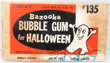 Topps Bazooka Bubble Gum For Halloween Store Display Carton Front Part Vtg 1960s picture