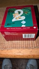 2003 Hallmark Heirloom Collection Baby's 2th Christmas Teddy Bear Tree Ornament picture