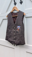 Vintage 1993 Too Cute Betty Boop Biker Vest Brown Herringbone Made in USA $148 picture