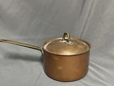 Vintage Paul Revere Brass Handled Copper Saucepan  With Lid 2 Quart picture