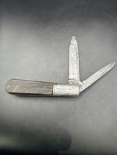 Antique Russell 1880s Arrow Logo 2 Blade Barlow Ebony Wood Jack Pocket Knife picture
