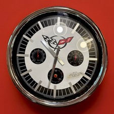 New 14 1/2” Official GM Licensed Chevrolet Corvette C5 Weather Station Clock picture