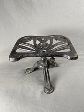 Antique 1930s Justryte Cast Iron Thumbscrew Adjustable Tripod Trivet picture