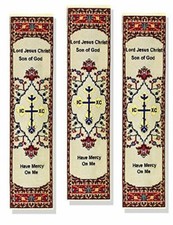 Set of 3 Book Markers Cross Lord Jesus Christ Son Of God Have Mercy On Me 9 1/8 picture
