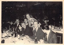 RPPC 1939 Christmas Party Dinner Brussels Belgium 1930s Postcard Men Woman Wine picture